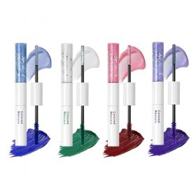 4 Pcs Mascara Pailleté Coloré Mascara Paillettes Brillant Mascara Paillette Longue Durée Waterproof Pour les Fêtes DAnnivers