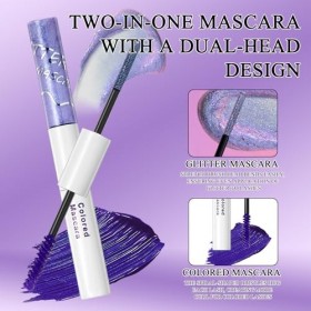 4 Pcs Mascara Pailleté Coloré Mascara Paillettes Brillant Mascara Paillette Longue Durée Waterproof Pour les Fêtes DAnnivers