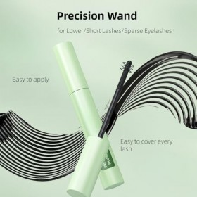 Base de Mascara Noir, Mascara à Brosse de Précision pour Cils Inférieurs/Courts/Clairsemés, Waterproof, Anti-Bavure, Sans Paq