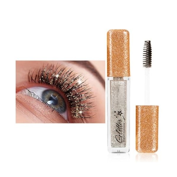 Autmor Lash Diamond Glitter Mascara – Mascara brillant avec paillettes diamant et reflets nacrés colorés pour des cils époust...