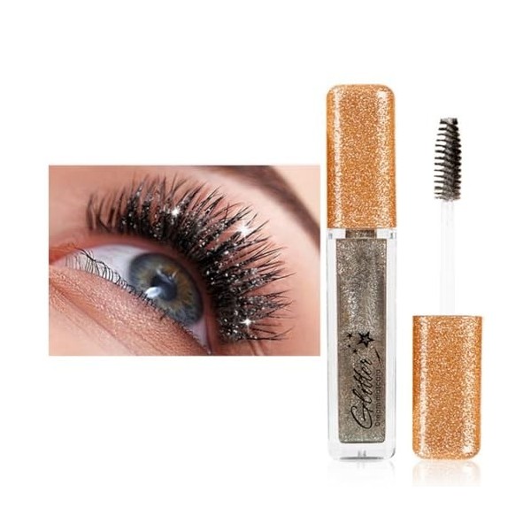 Autmor Lash Diamond Glitter Mascara – Mascara brillant avec paillettes diamant et reflets nacrés colorés pour des cils époust...