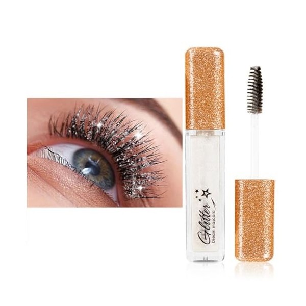 Autmor Lash Diamond Glitter Mascara – Mascara brillant avec paillettes diamant et reflets nacrés colorés pour des cils époust...