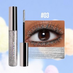 Lilbitty Mascara à paillettes argent, mascara à paupières waterproof avec formule hautement pigmentée, longue tenue et ne cou