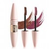 Mascara imperméable pour volume et longueur, 2 mascaras marron bordeaux pour cils longs, mascara à fibres de longue durée, sa...