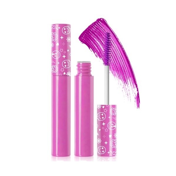 6 Couleurs Mascara Fluorescent, Mascara Lumineuse pour Soirées Mariages Scène, Halloween Noël, Haute Pigmentation Applicable 