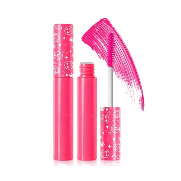 6 Couleurs Mascara Fluorescent, Mascara Lumineuse pour Soirées Mariages Scène, Halloween Noël, Haute Pigmentation Applicable 