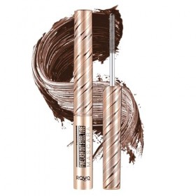 Prreal Mascara en fer noir lavable avec brosse sans poils, allonger les cils, imperméable et non agglomérant, 02 marron