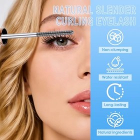 Prreal Mascara en fer noir lavable avec brosse sans poils, allonger les cils, imperméable et non agglomérant, 02 marron