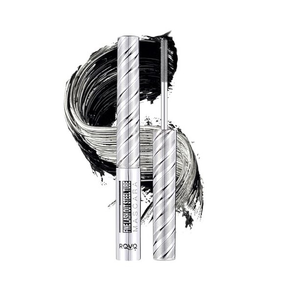 Prreal Mascara en fer noir lavable avec brosse sans poils, allonger les cils, imperméable et non agglomérant, 02 marron