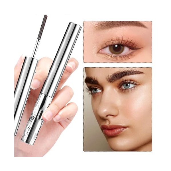 Horuili®Mascara métallique, mascara waterproof et anti-bavures, mascara à fibres, extensions longue durée avec ultra-épais et