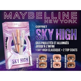 MAYBELLINE NEW YORK - Sky High Cils Sensational - Coffret Mascara Glitter - Volume, Longueur & Paillettes - Enrichi En Extrai