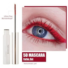 Mascara ultra fin imperméable rouge 5D pour cils longs, pour volume et définition, résistant aux taches et non agglomérant, a...