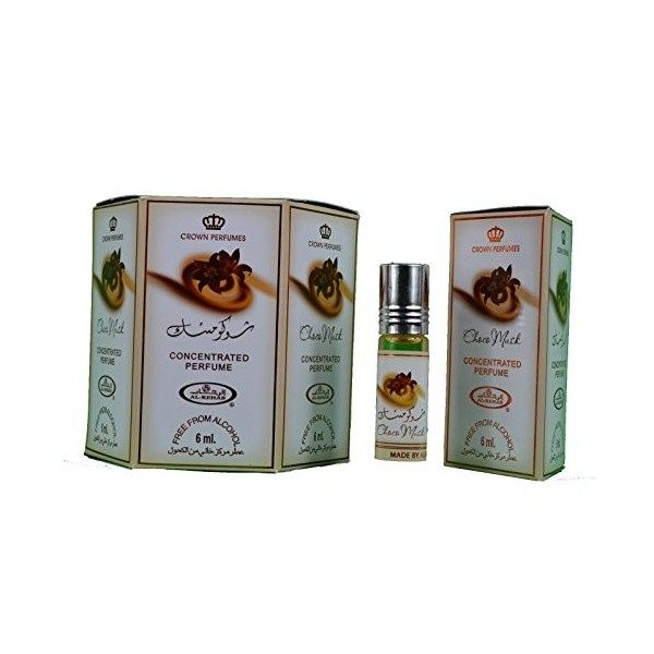 Al-Rehab Choco Musc Boîte de 6 flacons dhuile parfumée 6 ml