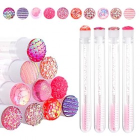 Tubes de Mascara Jetables, 10 Pièces Brosse à Cils en Diamant Pailleté Cercle de Cils avec Tube Brosse à Cils de Mmascara Out