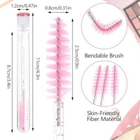Tubes de Mascara Jetables, 10 Pièces Brosse à Cils en Diamant Pailleté Cercle de Cils avec Tube Brosse à Cils de Mmascara Out