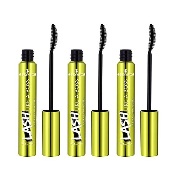Essence LASH LIKE A BOSS INSTANT LIFT & CURL Lot de 3 mascaras à effet pulsant instantané, végétalien, sans particules de mic