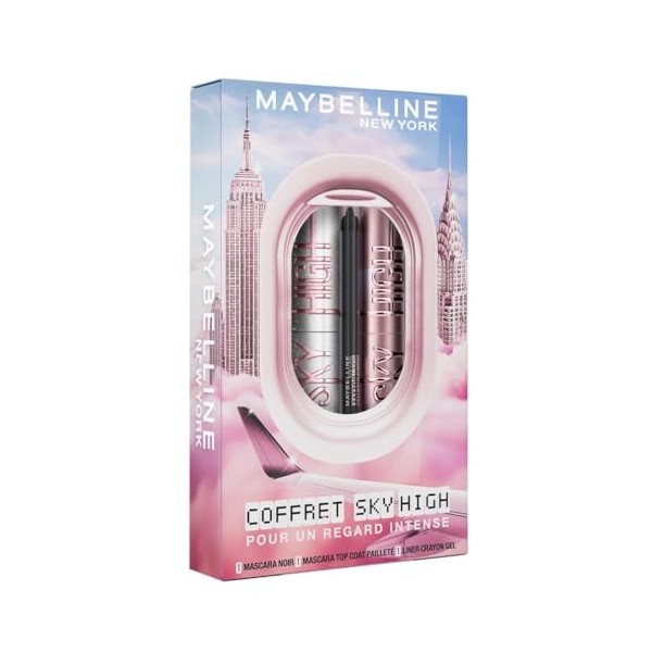 Maybelline New York - Coffret Regard Intense - Tattoo Liner Crayon Gel + Mascara Sky High Very Black + Mascara Sky High Top C
