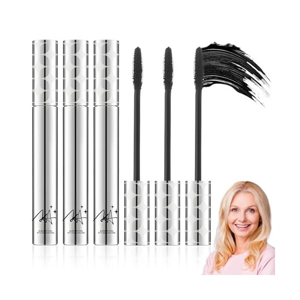 3 Pièces Mascara Metallique Mascara Brosse Metal Pour Femmes Âgées Résistant À Leau Séchage Rapide Longue Tenue Donne Un Asp