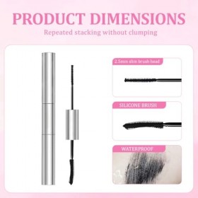 KAFZEL 1 Pièce Mascara Lift - Mascara Waterproof - Effet Réhaussement de Cils Professionnel - Technologie Double Brosse - Lon