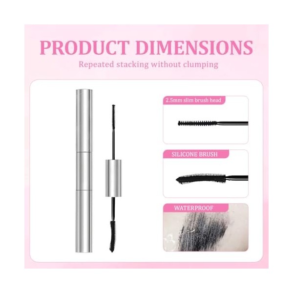 KAFZEL 1 Pièce Mascara Lift - Mascara Waterproof - Effet Réhaussement de Cils Professionnel - Technologie Double Brosse - Lon