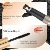 Mascara Noir Waterproof avec Recourbe-Cils Intégré, Cils Volumineux, Anti-Bavure, Sans Paquets, Longue Tenue, Aspect Naturel 
