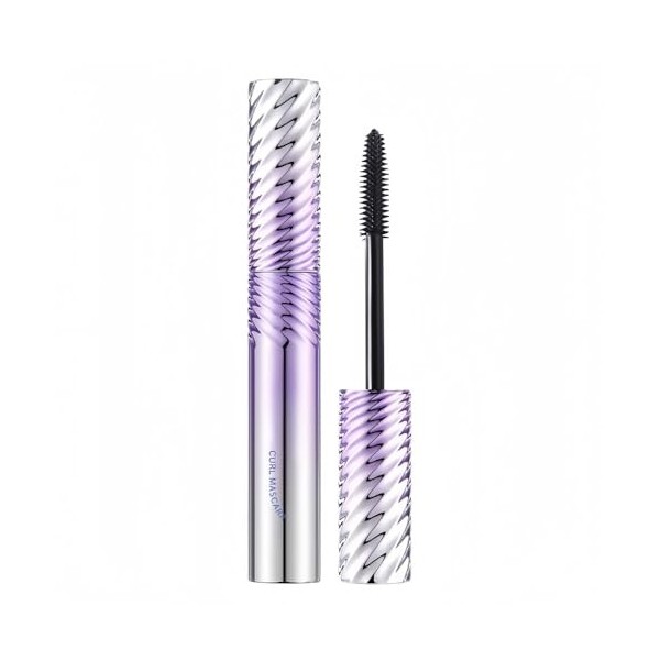 Mascara Noir Waterproof à Brosse Effilée, Longue Tenue, Volumateur, Anti-Bavure, Sans Paquets, Naturel, Cadeau 1 Pièce 