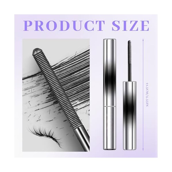 LuminaVerde Mascara, Mascara Fer pour Cils 3D Bouclant Imperméable & Longue Tenue pour des Cils Défini et Volumineux Noir