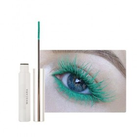 Mascara ultra fin et imperméable pour cils longs - Pinceau fin imperméable - Pour cils verts - Longue durée - Avec fibre de s...