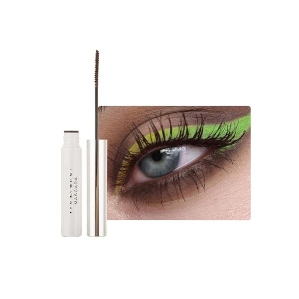 Mascara ultra fin et imperméable pour cils longs - Pinceau fin imperméable - Pour cils verts - Longue durée - Avec fibre de s...