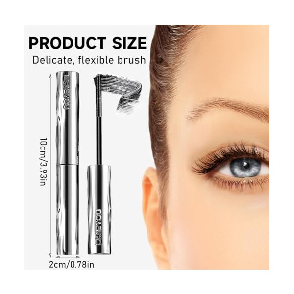 PHYNDR 1 PCS Mascara métallique 2026,3D Curling Eyelash Iron,Tubing,Avec brosse en métal,Mas-cara,Pour volume,Imperméable - N