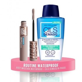 Routine Maybelline New York - Mascara Volume Sensationnel - Body - Teinte : Very Black waterproof - 9,75 ml + Maybelline New 