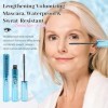 Lot de 2 mascaras pour femmes âgées, mascara imperméable, noir, naturel, hypoallergénique, imperméable et durable, convient p