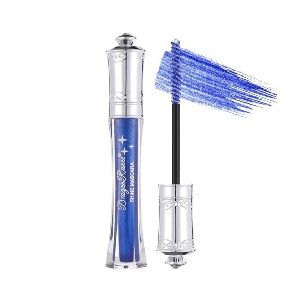 Prreal Mascara Noir à Paillettes Étanches, Mascara Étincelant Diamant pour les Cils, Mascaras Volumisants et Recourbant Durab