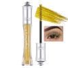 Prreal Mascara Noir à Paillettes Étanches, Mascara Étincelant Diamant pour les Cils, Mascaras Volumisants et Recourbant Durab