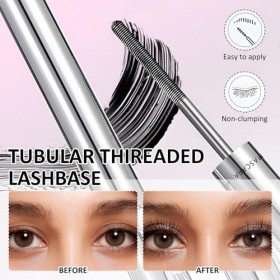 5 Pcs Wimpern Mascara Waterproof Noir Mascara Noir Volume Et Longueur Résistant à Leau Aux Bavures Longue Tenue Effet Recour
