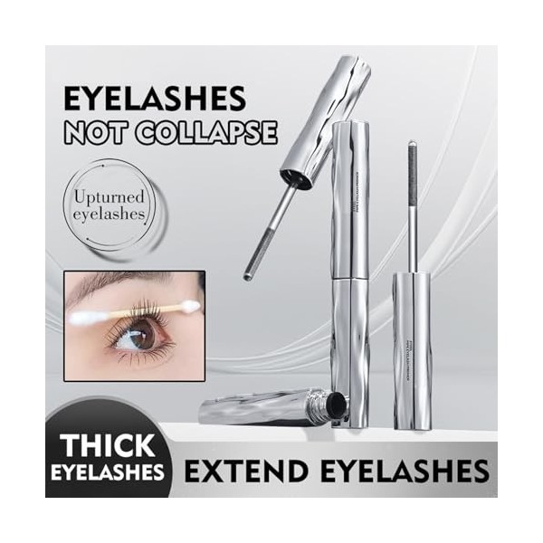 Mascara Iron Eye avec brosse en métal - Étanche - Noir - 3D - Super Curling Tubing - Pour cils naturels - Volume et longue du