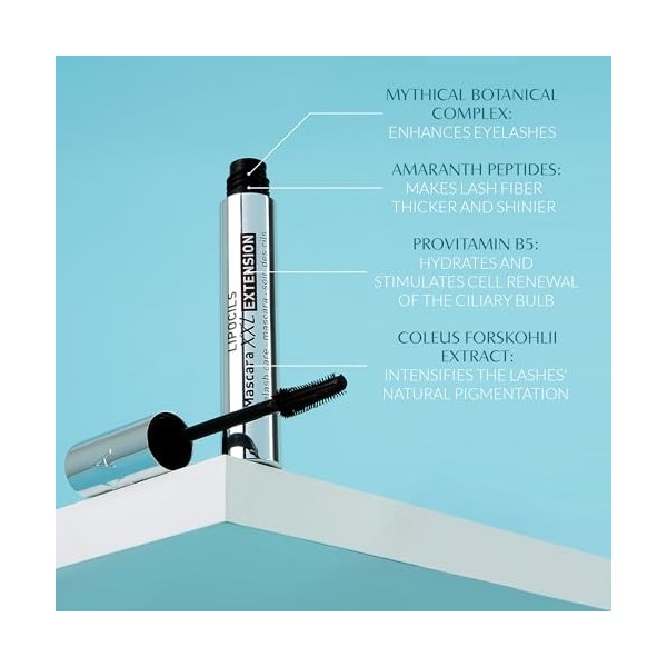 TALIKA Lipocils Mascara qui Stimule Pousse des Cils + 29%* de Longueur Soin Couleur Noir ou Marron Lipocils Mascara XXL Exte