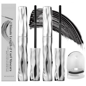 2 Pièces Metal Mascara,Noir Résistant À Leau Metal Wand Mascara,Mascaras En Métal,Volumateur Et Allongeant,Séchage Rapide,Ré