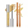 Prreal Ensemble de mascara et eyeliner doré pailleté - Mascara métallique à séchage rapide - Pour cils et eyeliner - Imperméa