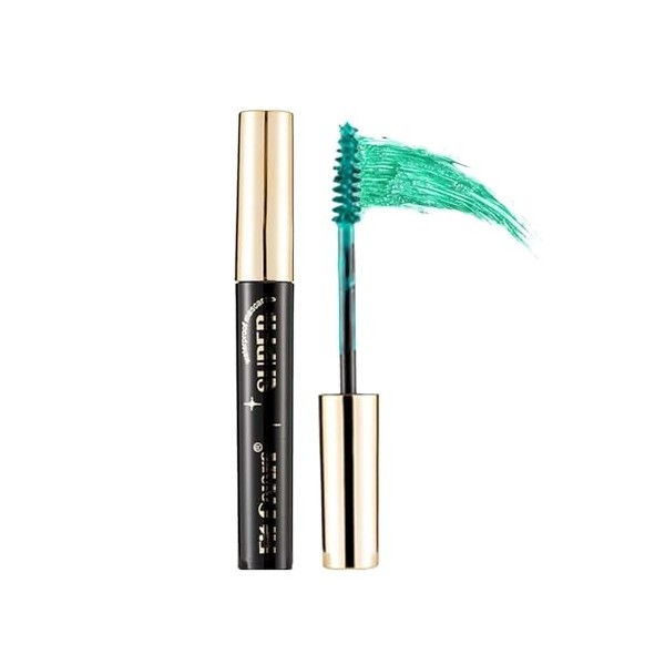 Mascara coloré imperméable à leau, volume et curling - Pour Noël, Halloween, fête, maquillage des yeux - Vert