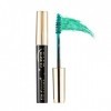 Mascara coloré imperméable à leau, volume et curling - Pour Noël, Halloween, fête, maquillage des yeux - Vert