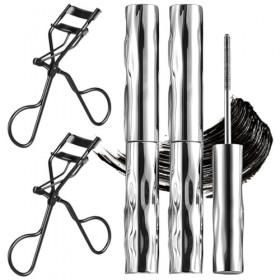 KAFZEL 2 Pièces Mascara Volume & Longueur - Mascara Noir - Convient aux Yeux Sensibles - Formule Allongeante - avec 2 recourb