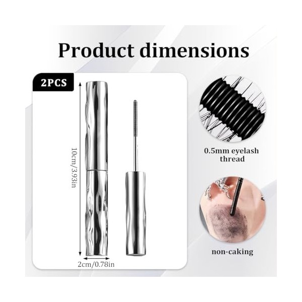 KAFZEL 2 Pièces Mascara Volume & Longueur - Mascara Noir - Convient aux Yeux Sensibles - Formule Allongeante - avec 2 recourb