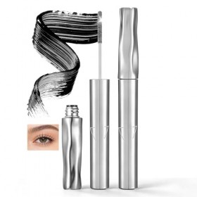 Washable Metal Mascara Black, Extra Slim Iron Wand Mascara Waterproof with Bristle-less Metal brush, 3D Curling Eyelash Nouri