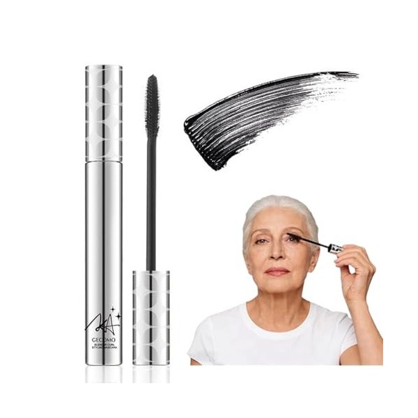 CATZUM Lot de 2 Mascara Waterproof pour Femmes Matures – Idéal pour Cils Fins et Vieillissants, Offre Volume et Longueur, Dou