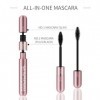 Mascara Waterproof Noir Mascara pour Femmes âgées et Yeux Sensible 2 en 1 Couleur des Cils Noir 4D Volume & Longueur Effet Na...