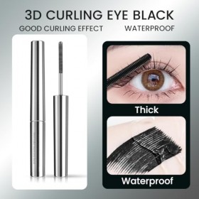 HQRKOTM Mascara recourbant 3D revitalisant pour cils noir naturel waterproof longue tenue regard plus ouvert