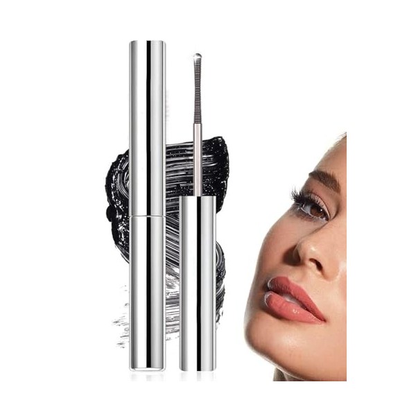 ZKUNL 1 pièce Black Metal Mascara, Curling Eyelash Iron Metal Wand Mascara Long Lasting Non-Clumping Flake Proof Bristle Less