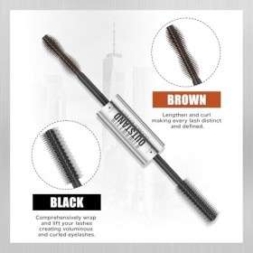 Mascara Waterproof Noir & Marron Mascara pour Femmes âgées et Yeux Sensible Volume & Extension avec Faux Lash Aspect Naturel,