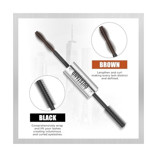 Mascara Waterproof Noir & Marron Mascara pour Femmes âgées et Yeux Sensible Volume & Extension avec Faux Lash Aspect Naturel,